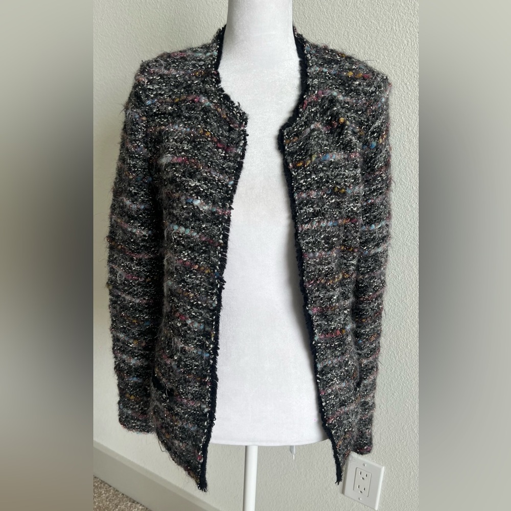Isabel Marant etoile Black and multi color knit Cardigan Sweater jacket $1000